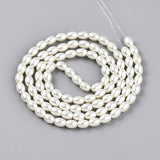 Glasperler Med Perlemors Skær, Rice, Hvid, (6,5mm) - Uniq Perler - 114931