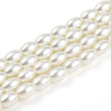 Glasperler Med Perlemors Skær, Rice, Hvid, (6,5mm) - Uniq Perler - 114931