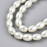 Glasperler Med Perlemors Skær, Rice, Hvid, (6,5mm) - Uniq Perler - 114931