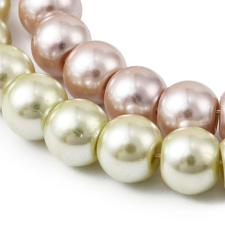 Glasperler Med Perlemorseffekt – Farve Mix, Rund (6x5mm) 10 Strenge - Uniq Perler - 116213