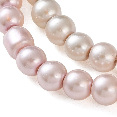 Glasperler Med Perlemorseffekt – Farve Mix, Runde (6mm) 10 Strenge - Uniq Perler - 115669