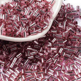 Glasperler, Metallic Bordeaux, Rørformet, 3,5x2,5mm, 20gr - Uniq Perler - 111420