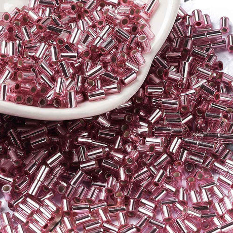 Glasperler, Metallic Bordeaux, Rørformet, 3,5x2,5mm, 20gr - Uniq Perler - 111420