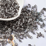 Glasperler, Metallic Grå, Rørformet, 3,5x2,5mm, 20gr - Uniq Perler - 111421