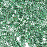 Glasperler, Metallic Grøn, Rørformet, 3,5x2,5mm, 20gr - Uniq Perler - 111422