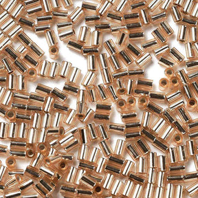 Glasperlen, Metallic Goldfarben, röhrenförmig, 3,5x2,5mm, 20g - Uniq Perler - 111423