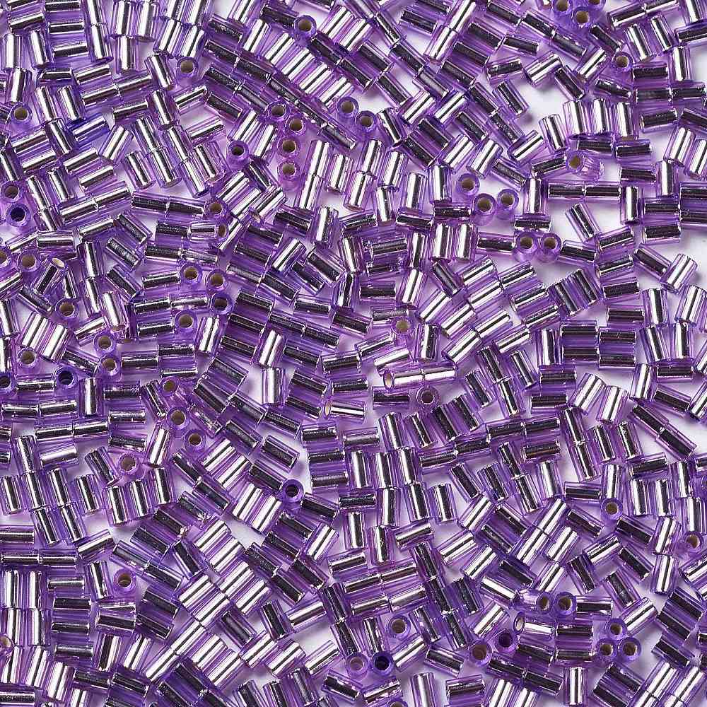Glasperler, Metallic Lilla, Rørformet, 3,5x2,5mm, 20gr - Uniq Perler - 111424