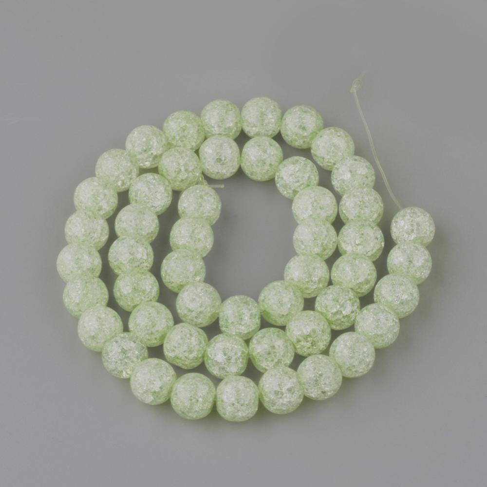 Glasperler, Mint Grøn, Krakeleret, 6mm - Uniq Perler - 1128384