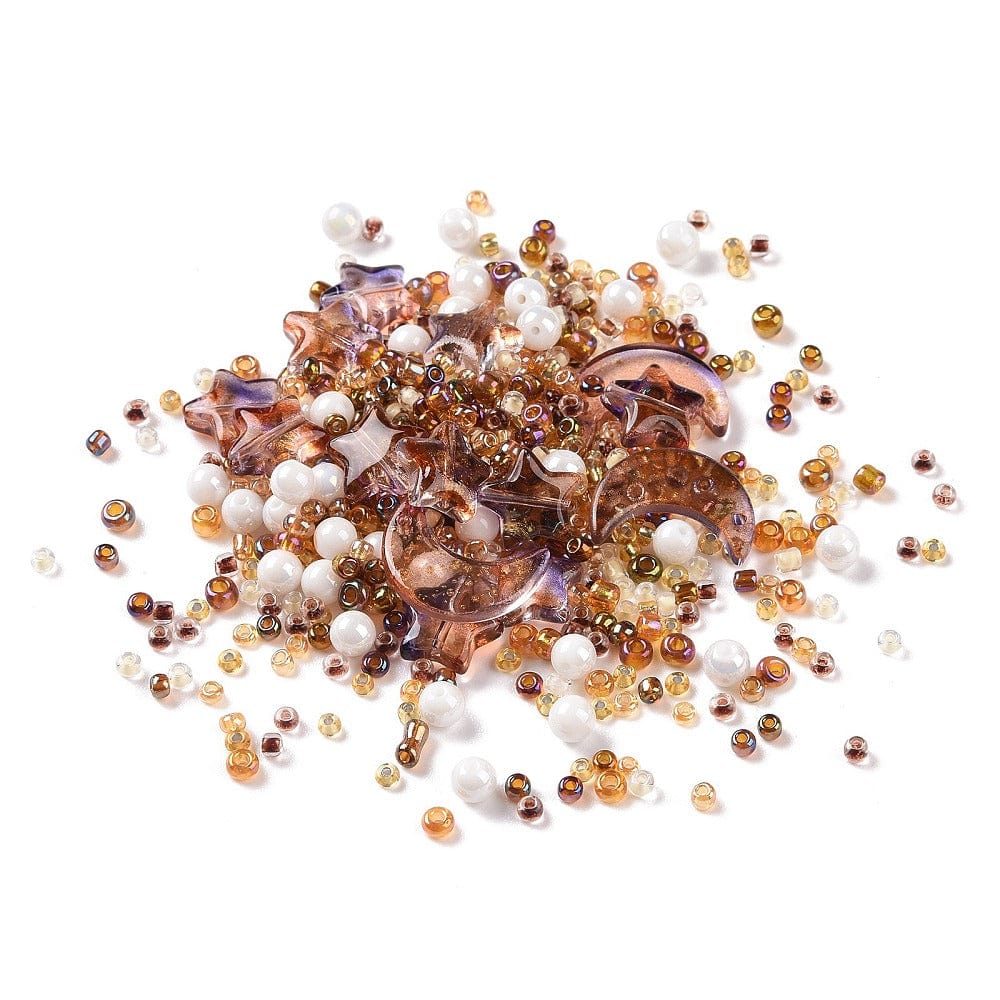 Glasperler Mix – Brunt Mix, Assorteret Størrelser og Modeller (37 - 42gr) - Uniq Perler - 114659