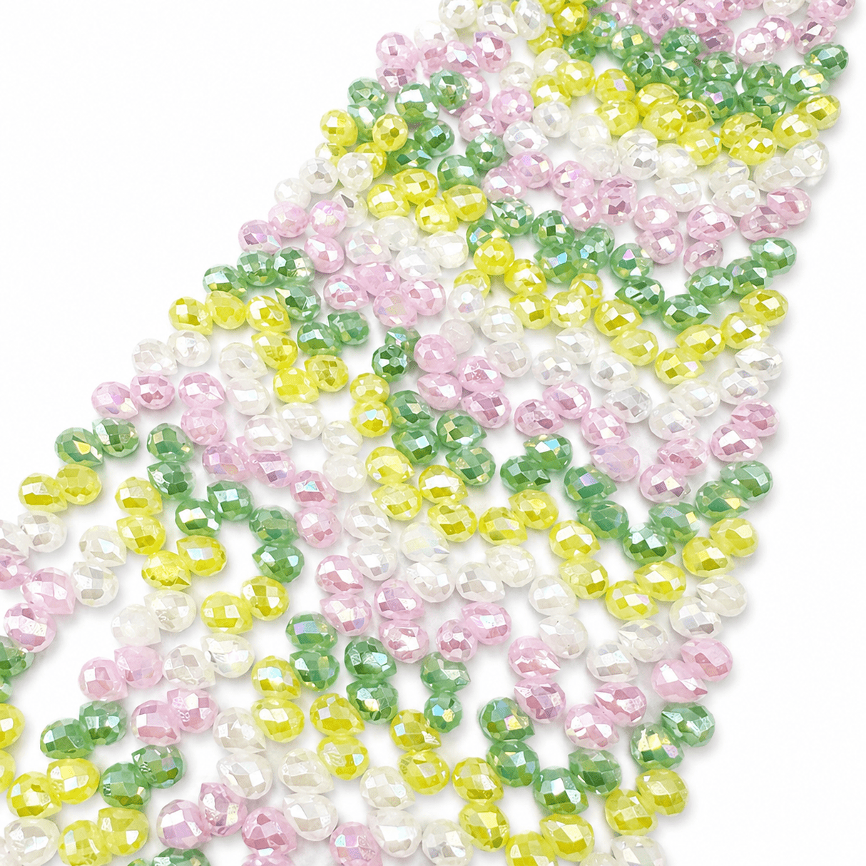 Glasperler Mix – Facetslebet Dråbe Top/side - boret (10–11mm) - Uniq Perler - 120208