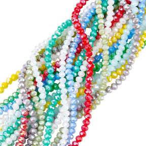 Glasperlen Mix – Facettierte, Sortierte Farben (3,5x4mm, 10 Stränge) - Uniq Perler - 5678451234