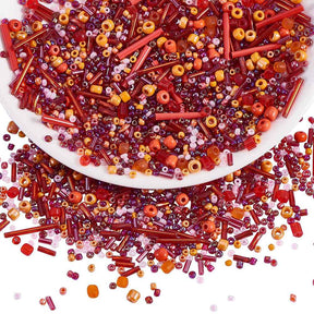 Glasperlen – Mix Formen Rot (1,5~4,5mm) 30g - Uniq Perler - 117091
