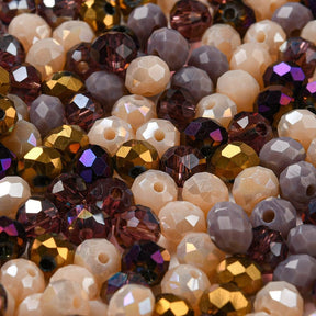 Glasperler Mix - Lila, Facetterad, Rondell (5x6mm) 60g - Uniq Perler - 116089