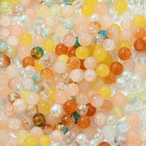 Glasperler – Mixede Farver, Runde (8 - 10mm) Ca. 100g - Uniq Perler - 115879
