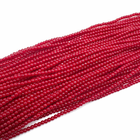 Glasperler - Mørk Rød, (2mm) - Uniq Perler - 4679001