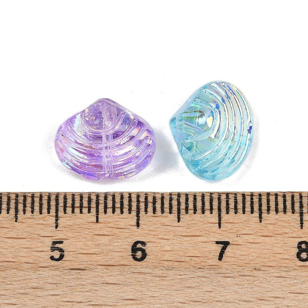 Glasperler – Musling (10.5–12.5mm, Mix, 10 stk.) - Uniq Perler - 120214