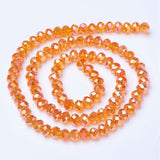 Glasperler, Orange, Rondel, Facetteret, (3x4mm) - Uniq Perler - 111427