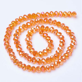 Glass beads, Orange, Rondelle, Faceted, (3x4mm) - Uniq Perler - 111427