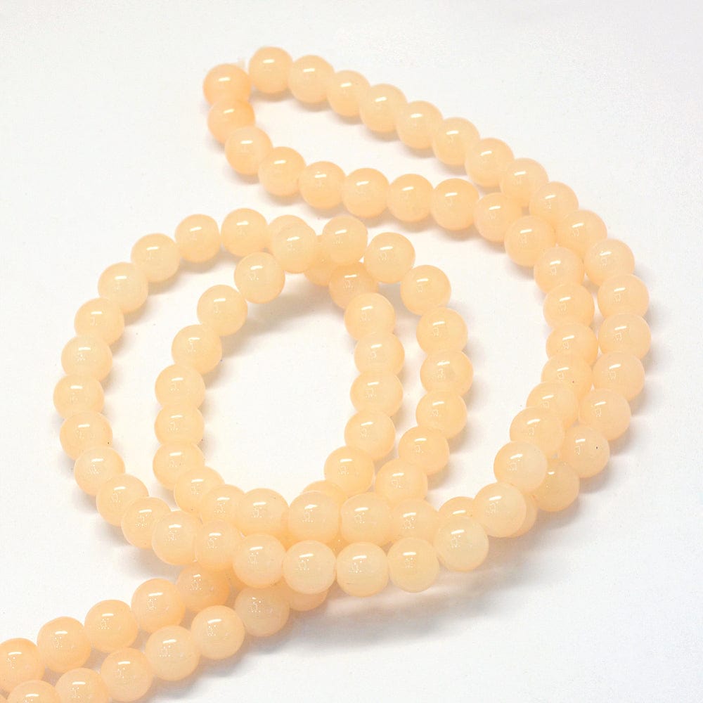 Glasperler, Peach, Runde, (8mm) - Uniq Perler - 112202