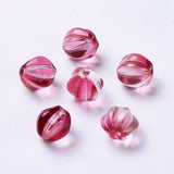 Glasperler – Pink Græskar Med Glitter (10,5mm) 10 stk. - Uniq Perler - 121315