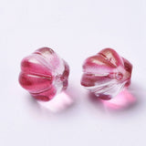 Glasperler – Pink Græskar Med Glitter (10,5mm) 10 stk. - Uniq Perler - 121315