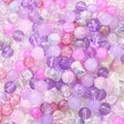 Glasperler – Pink/Lilla, Runde (8 - 10mm) Ca. 100g - Uniq Perler - 115881