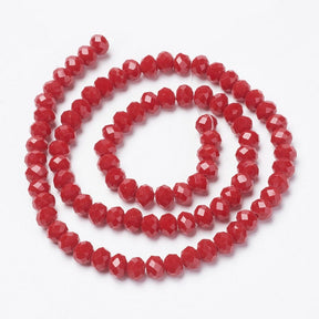 Glasperlen, Rot, (3x3,5mm) - Uniq Perler - 345356