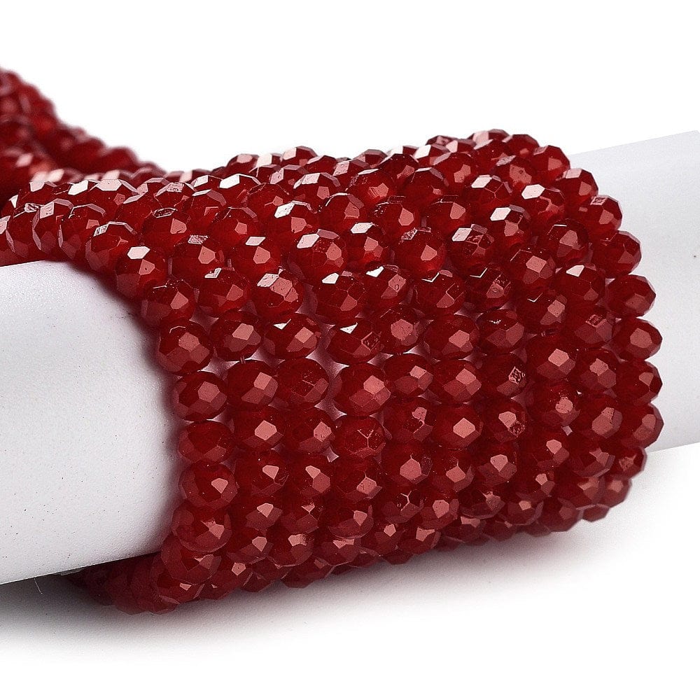 Glasperler, Rød, (4x3mm) - Uniq Perler - 113012