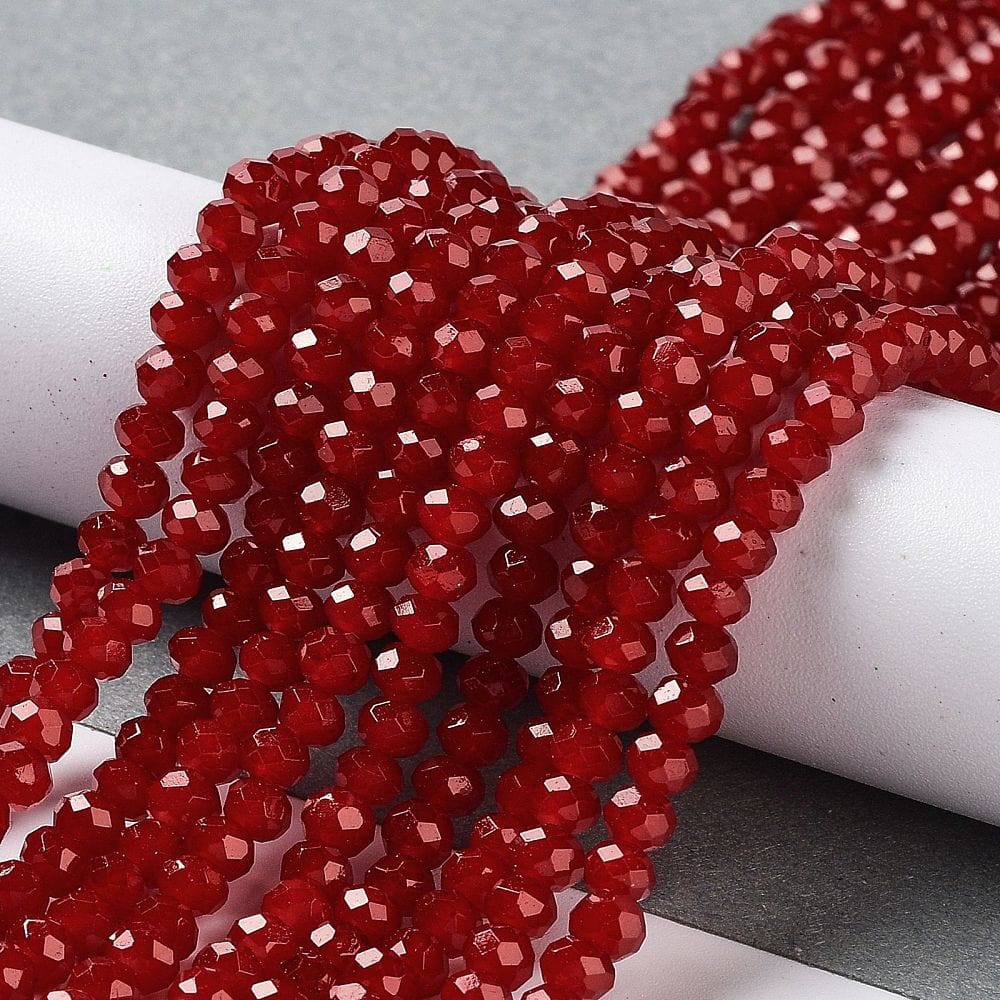 Glasperler, Rød, (4x3mm) - Uniq Perler - 113012