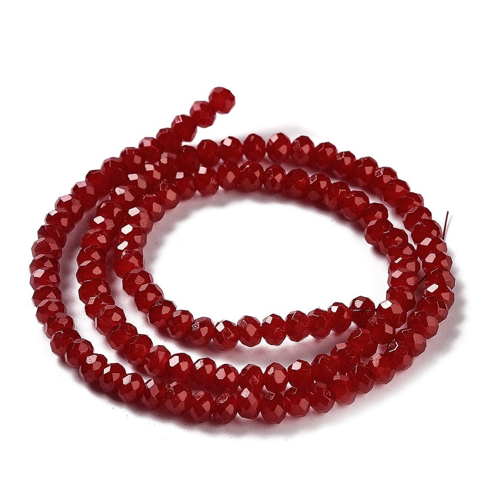 Glasperler, Rød, (4x3mm) - Uniq Perler - 113012