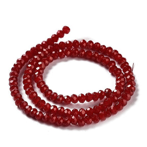 Glass beads, Red, (4x3mm) - Uniq Perler - 113012