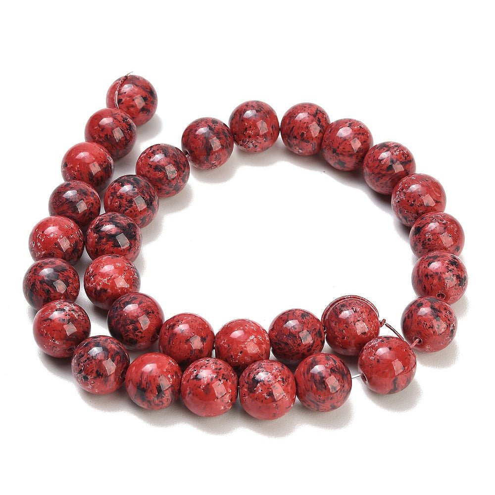 Glasperler – Rød, Runde (14mm) - Uniq Perler - 124952