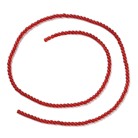 Glasperler – Rød, Runde (2~2,5mm) - Uniq Perler - 123766