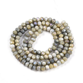 Glasperler, Rondel, Grå, (4x3mm) - Uniq Perler - 114585