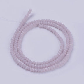 Glassperler – Rosa, Fasettert, Rondell (3x2mm) - Uniq Perler - 115918