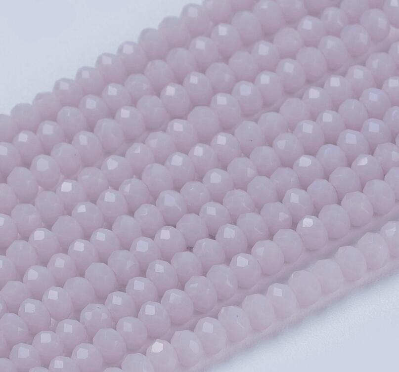 Glasperler – Rosa, Facetteret, Rondel (3x2mm) - Uniq Perler - 115918