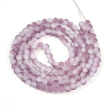 Glasperler – Rosa, Krakeleret, Frostet (6mm) - Uniq Perler - 115070