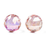 Glasperler, Rosa, Topboret/Anboret, Facetteret, 12,5mm, 2 Stk - Uniq Perler - 111852