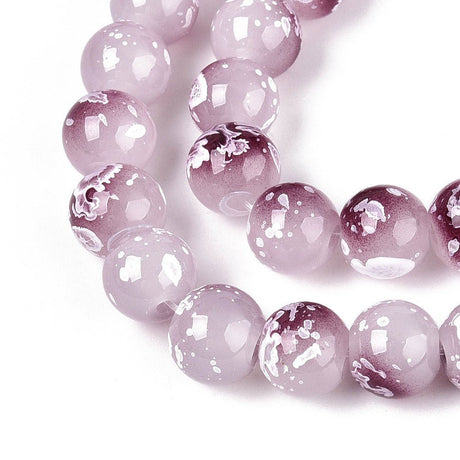 Glasperler – Rosa/Blomme (8~8,5mm) 78~79cm - Uniq Perler - 