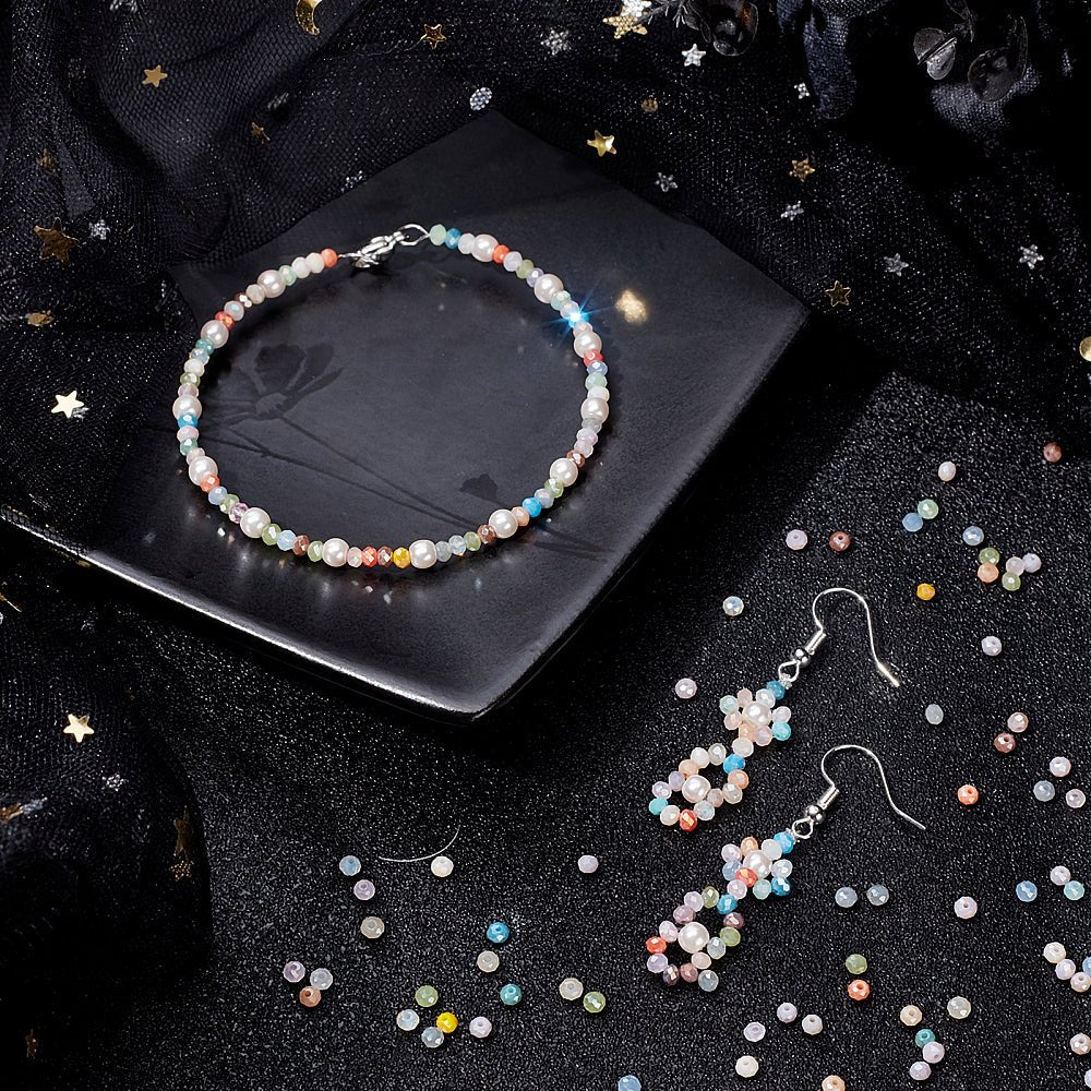Glasperler Sæt – Facetslebet Rondel Mix (2–3.5mm, 8 Strenge) - Uniq Perler - 120220