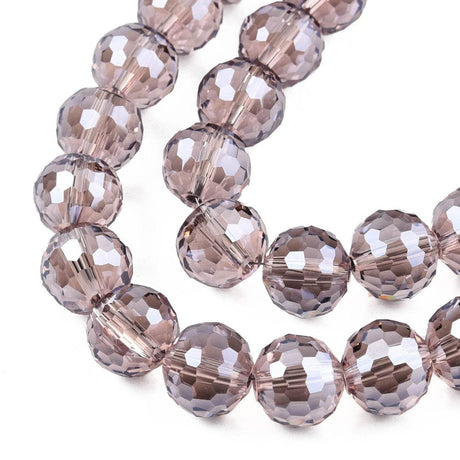 Glasperler, Sart Lilla, Facetteret, Elektroplatede, (9 - 9,5mm) - Uniq Perler - 111295