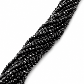 Glasperler - Sort, Facet (3x2mm) - Uniq Perler - 0000001810