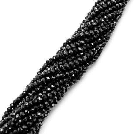 Glasperler - Sort, Facet (3x2mm) - Uniq Perler - 0000001810