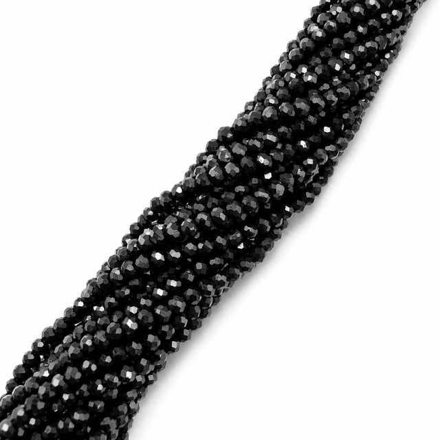 Glasperler - Sort, Facet (3x2mm) - Uniq Perler - 0000001810