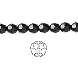 Glasperler, Sort, Kantet, Facetteret, 4mm - Uniq Perler - 112662