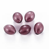 Glasperler – Stribemønster, Ovale (15~16x11~12mm) 2 Stk - Uniq Perler - 118641