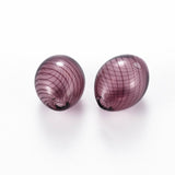 Glasperler – Stribemønster, Ovale (15~16x11~12mm) 2 Stk - Uniq Perler - 118641