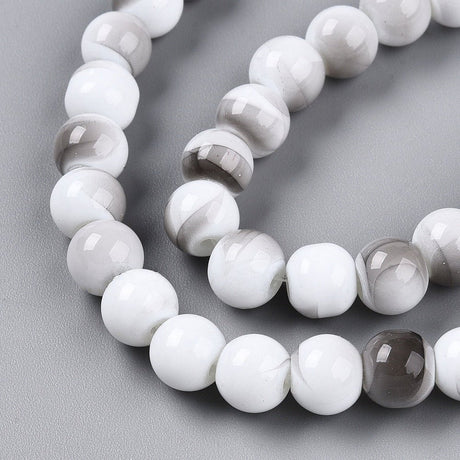 Glasperler –To - Farvet (8~8,5mm) 78~79cm - Uniq Perler - 