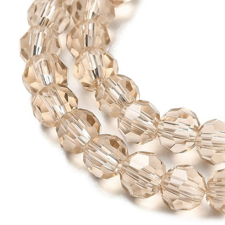 Glasperler – Transparent, Facetterede Runde (4mm) - Uniq Perler - 