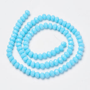 Glasperlen, Türkis, (4x3mm) - Uniq Perler - 0001489604